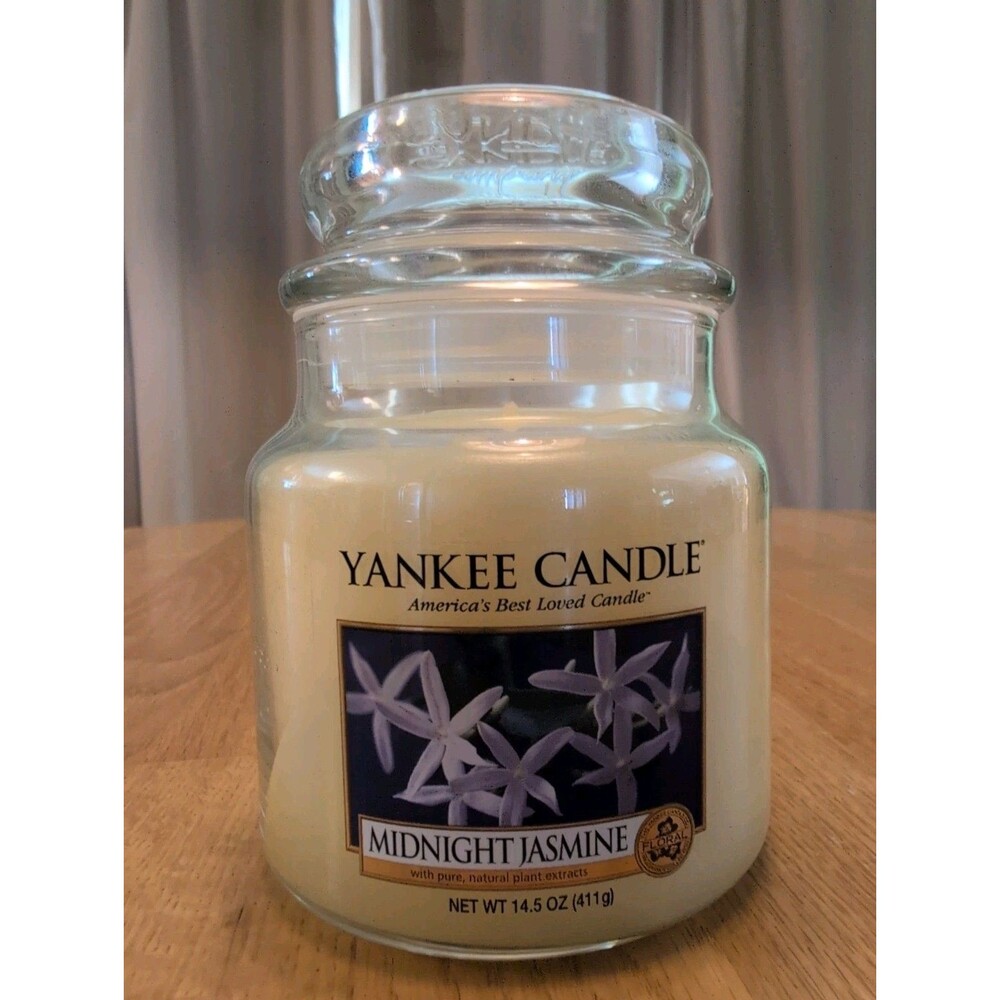 Yankee Candle Midnight Jasmine 14.5 oz Large Glass Jar New Retired